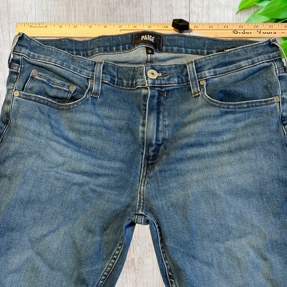 Paige Mens Croft Jeans Size 36 Blue Skinny Fit Denim Pants - Picture 5 of 10